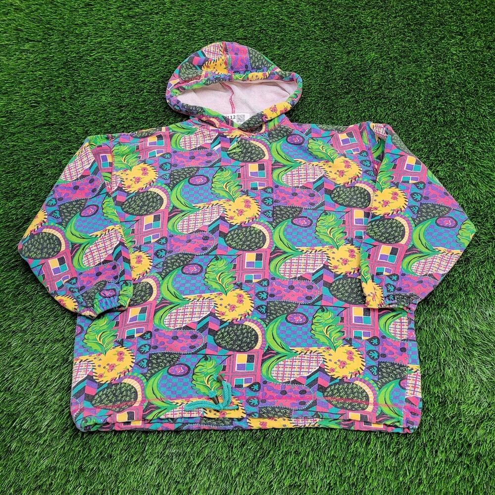 Vintage Boho Hippie Hoodie Womens Large 25x25 Baggy Boxy